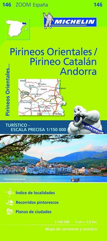 Mapa Zoom Pirineos Orientales / Pirineo Catalán, Andorra - Michelin 146 | 9782067218147 | VV.AA. | Librería Castillón - Comprar libros online Aragón, Barbastro