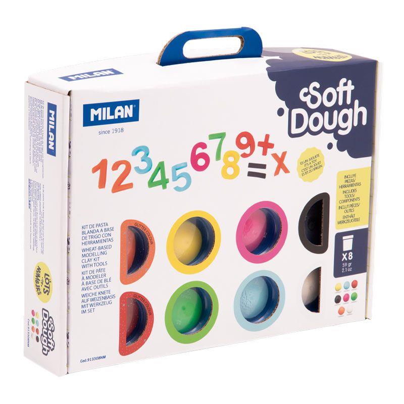 Maletín 8 botes 59 g pasta blanda Soft Dough con herramientas 'Números' | 8411574104612 | Librería Castillón - Comprar libros online Aragón, Barbastro