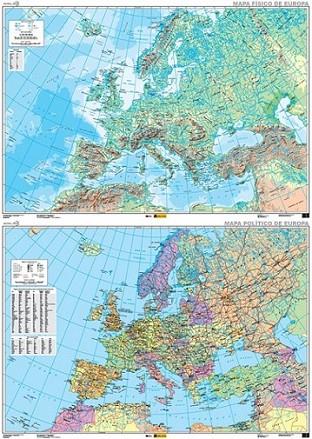 Mapa Europa físico y político, E 1:5000000 (mural 138x97cm) | 9788441625761 | INSTITUTO GEOGRAFICO NACIONAL (ESPAÑA) | Librería Castillón - Comprar libros online Aragón, Barbastro