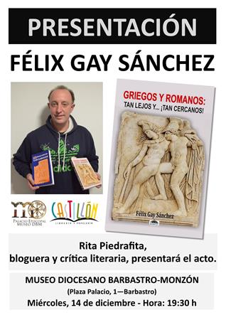 Conocer a griegos y romanos de la mano de Félix Gay | CastillónBlog - Librería Castillón - Comprar libros online Aragón, Barbastro