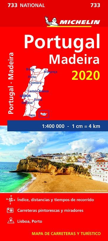 Mapa National Portugal, Madeira 2020 - MICHELIN 733 | 9782067243958 | MICHELIN | Librería Castillón - Comprar libros online Aragón, Barbastro