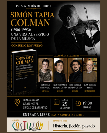 Librería Castillón presenta en Barbastro el libro "Simón Tapia Colman (1906-1993): una vida al servicio de la música" | CastillónBlog - Librería Castillón - Comprar libros online Aragón, Barbastro