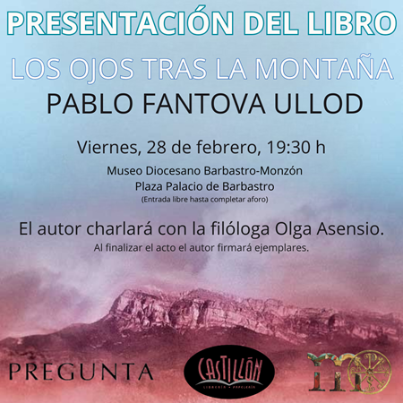 Presentación de "Los ojos tras la montaña" en Barbastro | CastillónBlog - Librería Castillón - Comprar libros online Aragón, Barbastro