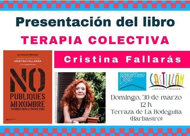 Presentación del libro "No publiques mi nombre" de Cristina Fallarás en Barbastro | Librería Castillón - Comprar libros online Aragón, Barbastro