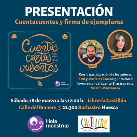"Cuentos cortos para niños y niñas valientes" se presenta en Barbastro | Librería Castillón - Comprar libros online Aragón, Barbastro