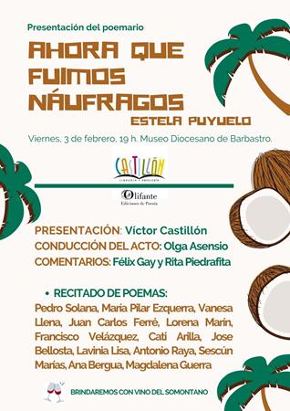 Estela Puyuelo presenta en Barbastro “Ahora que fuimos Náufragos” publicado por Olifante | CastillónBlog - Librería Castillón - Comprar libros online Aragón, Barbastro