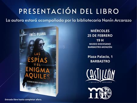 Barbastro acoge la presentación en primicia mundial de la nueva novela de Inés Plana | Librería Castillón - Comprar libros online Aragón, Barbastro