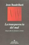 TRANSPARENCIA DEL MAL, LA | 9788433913456 | BAUDRILLARD, JEAN | Librería Castillón - Comprar libros online Aragón, Barbastro