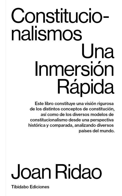 CONSTITUCIONALISMOS | 9788413478364 | Ridao Martín, Joan | Librería Castillón - Comprar libros online Aragón, Barbastro