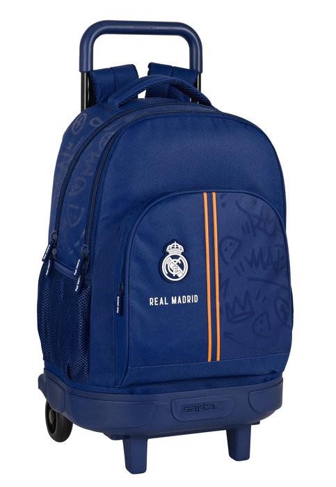 MOCHILA GRANDE CON RUEDAS COMPACT EXTRAIBLE REAL MADRID 2ª EQ 2021/2022, 8412688450152