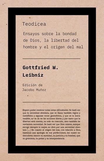 Teodicea | 9788418546402 | Leibniz, Gottfried W. | Librería Castillón - Comprar libros online Aragón, Barbastro