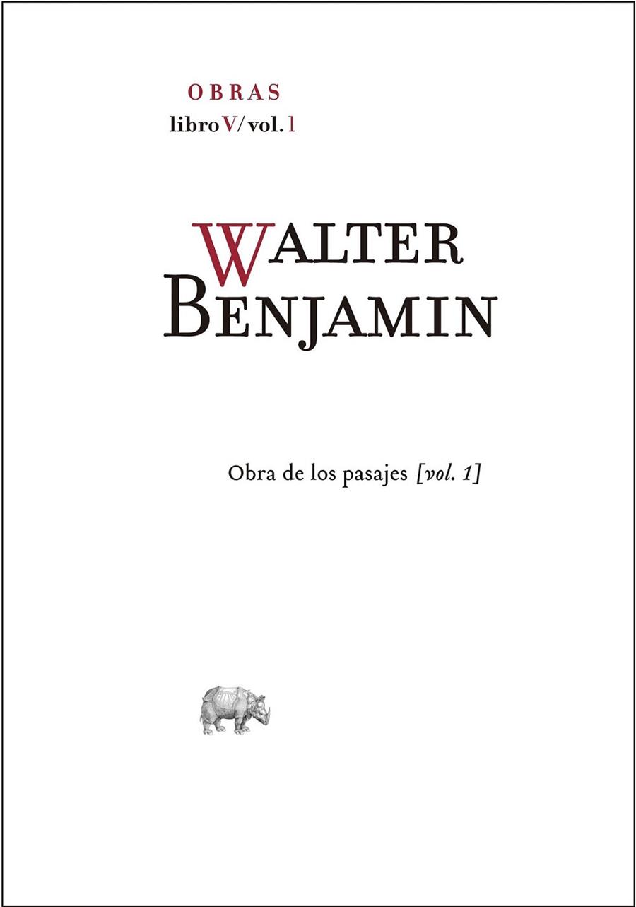 Obra completa. Libro V/vol. 1 | 9788415289777 | Benjamin, Walter | Librería Castillón - Comprar libros online Aragón, Barbastro