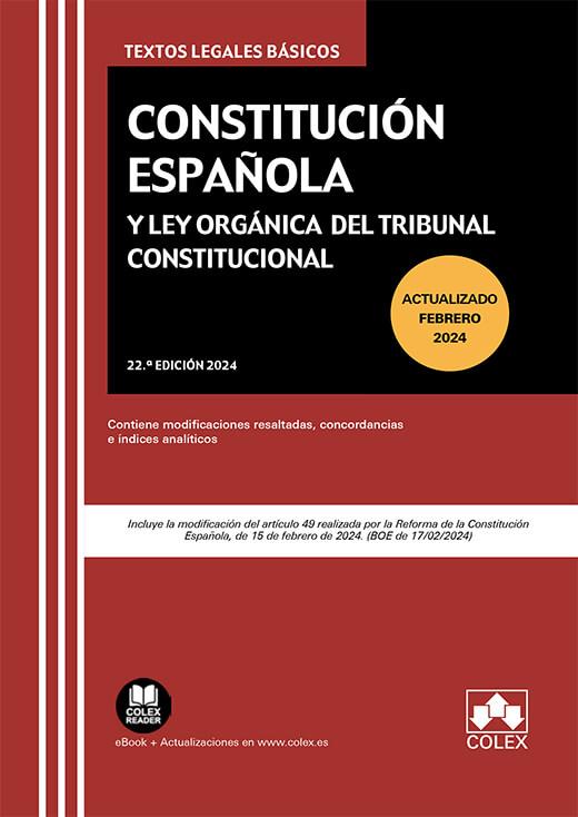 Constitución Española y Ley Orgánica del Tribunal Constitucional | 9788411943178 | S.L., Editorial Colex | Librería Castillón - Comprar libros online Aragón, Barbastro