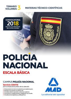 POLICÍA NACIONAL ESCALA BÁSICA TEMARIO VOLUMEN 3 MATERIAS TÉCNICO-CIENTÍFICAS | 9788414214398 | Librería Castillón - Comprar libros online Aragón, Barbastro