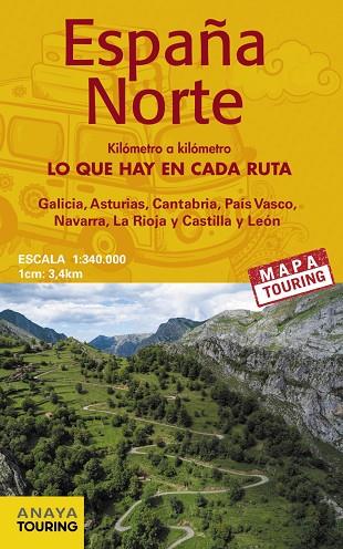 Mapa de carreteras España Norte 1:340.000 -  (desplegable) | 9788491584506 | Anaya Touring | Librería Castillón - Comprar libros online Aragón, Barbastro