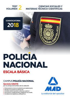 POLICÍA NACIONAL ESCALA BÁSICA TEST VOLUMEN 2 CIENCIAS SOCIALES Y MATERIAS TÉCNICAS | 9788414214473 | Librería Castillón - Comprar libros online Aragón, Barbastro
