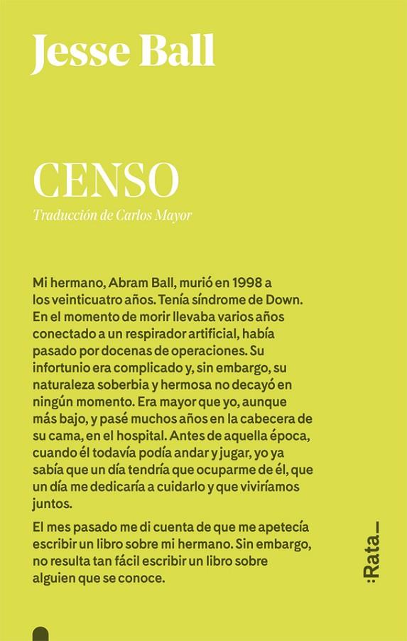 CENSO | 9788416738304 | Jesse/Ball | Librería Castillón - Comprar libros online Aragón, Barbastro