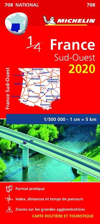 Mapa National France Sud-Ouest 2020 - MICHELIN 708 | 9782067242708 | Varios autores | Librería Castillón - Comprar libros online Aragón, Barbastro