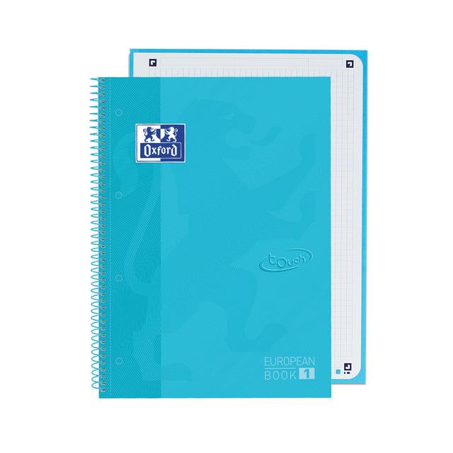 Cuaderno A4 Microperforado Tapa Extra Dura 80 hojas Cuadrícula 5mm Oxford Touch Azul Pastel | 8412771024239 | Librería Castillón - Comprar libros online Aragón, Barbastro