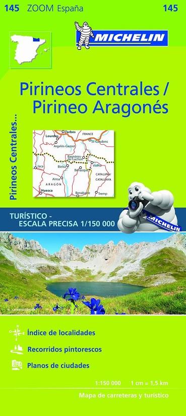 Mapa Zoom Pirineos Centrales / Pirineo Aragonés - Michelin 145 | 9782067218123 | VV.AA. | Librería Castillón - Comprar libros online Aragón, Barbastro