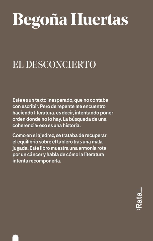 El desconcierto | 9788416738311 | Huertas, Begoña | Librería Castillón - Comprar libros online Aragón, Barbastro