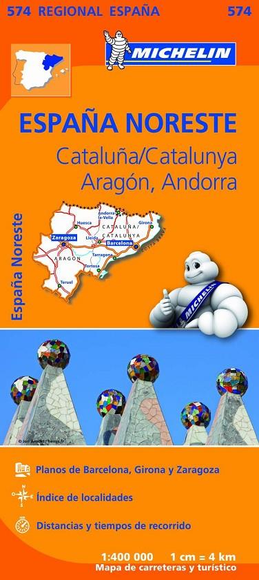 Mapa Michelin Regional 574 Cataluña,/Catalunya, Aragón, Andorra | 9782067184251 | Michelin | Librería Castillón - Comprar libros online Aragón, Barbastro