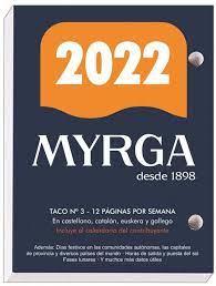 CALENDARIO TACO MYRGA BLOQUE 2022 | 8423647811037 | MYRGA 1103 / DELIO 213316 | Librería Castillón - Comprar libros online Aragón, Barbastro