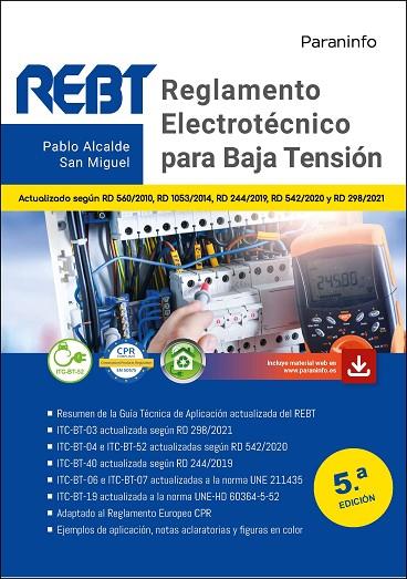 Reglamento electrotécnico para Baja Tensión  5.ª edición 2021 | 9788413665061 | ALCALDE SAN MIGUEL, PABLO | Librería Castillón - Comprar libros online Aragón, Barbastro