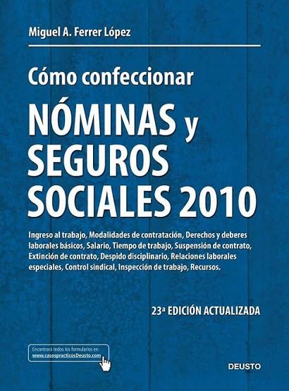 COMO CONFECCIONAR NÓMINAS Y SEGUROS SOCIALES 2010 | 9788423427765 | FERRER LÓPEZ, MIGUEL ÁNGEL | Librería Castillón - Comprar libros online Aragón, Barbastro