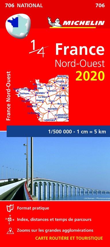 Mapa National France Nord-Ouest 2020 - MICHELIN 706 | 9782067242685 | MICHELÍN | Librería Castillón - Comprar libros online Aragón, Barbastro
