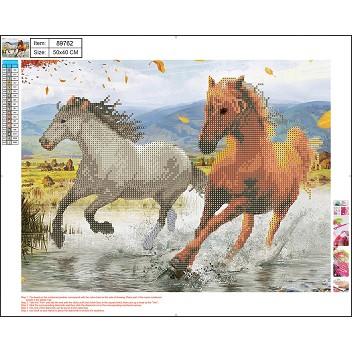Mosaico de diamantes "caballos" 40x50 cm | 4030969897621 | Librería Castillón - Comprar libros online Aragón, Barbastro