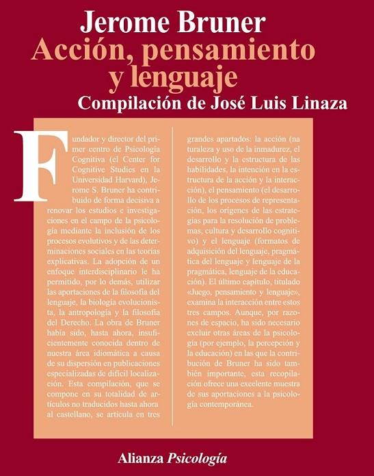 ACCION PENSAMIENTO Y LENGUAJE (APSC.) | 9788420665023 | BRUNER, JEROME | Librería Castillón - Comprar libros online Aragón, Barbastro
