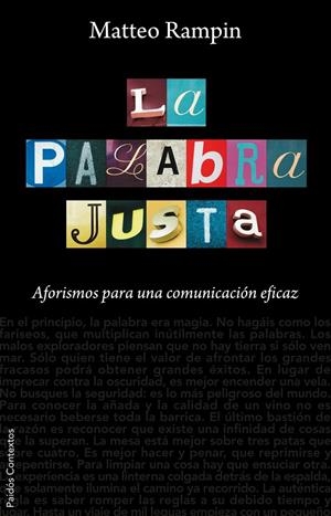 PALABRA JUSTA, LA | 9788449323065 | RAMPIN, MATTEO | Librería Castillón - Comprar libros online Aragón, Barbastro