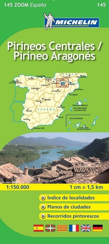 MAPA MICHELIN 145 PIRINEOS CENTRALES Y ARAGONES - ZOOM ESPAÑA | 9782067140646 | Librería Castillón - Comprar libros online Aragón, Barbastro