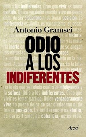 ODIO A LOS INDIFERENTES | 9788434413603 | GRAMSCI, ANTONIO | Librería Castillón - Comprar libros online Aragón, Barbastro