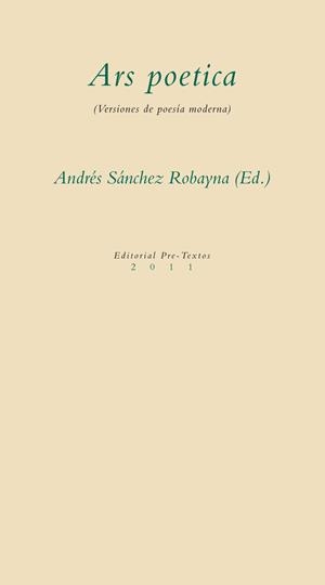 ARS POETICA | 9788415297321 | SÁNCHEZ ROBAYNA, ANDRÉS (ED.) | Librería Castillón - Comprar libros online Aragón, Barbastro