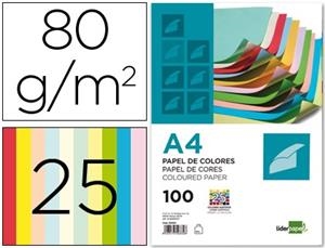 PAPEL A4 80GR 100H COLOR 25 COLORES SURTIDOS 50332 | 8423473845251 | Librería Castillón - Comprar libros online Aragón, Barbastro