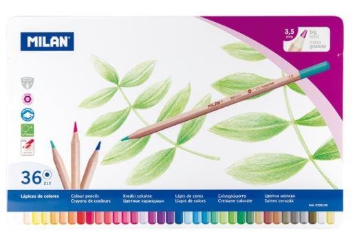 CAJA METAL LAPIZ MILAN MINA GRANDE 36 COLORES (213) | 8411574017776 | Librería Castillón - Comprar libros online Aragón, Barbastro