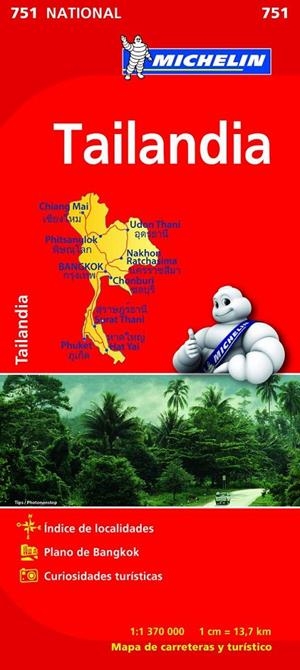 TAILANDIA ED12 - MAPA MICHELIN NATIONAL 751 | 9782067172692 | Librería Castillón - Comprar libros online Aragón, Barbastro