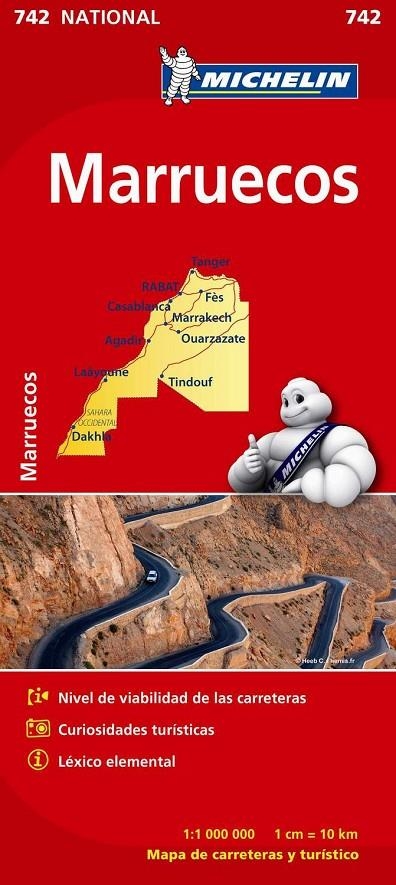 MARRUECOS ED.2012 - MAPA MICHELIN NATIONAL 742 | 9782067172258 | Michelin | Librería Castillón - Comprar libros online Aragón, Barbastro