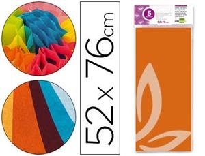 PAPEL SEDA 5H 52X76CM NARANJA | 8423473360754 | Librería Castillón - Comprar libros online Aragón, Barbastro