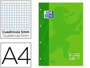 RECAMBIO A4 4T 80H CDL 5MM OXFORD SCHOOL VERDE | 8412771083434 | Librería Castillón - Comprar libros online Aragón, Barbastro