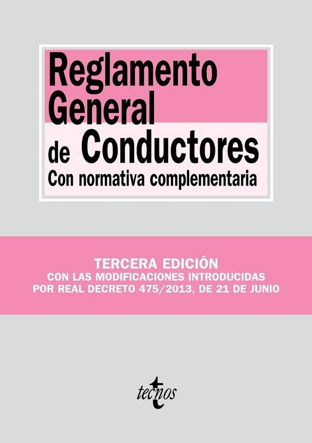 Reglamento General de Conductores | 9788430959907 | Editorial Tecnos | Librería Castillón - Comprar libros online Aragón, Barbastro
