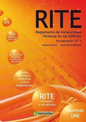 Reglamento de Instalaciones Térmicas en los edificios (RITE) | 9788426720795 | Carbó Ballester, Jordi | Librería Castillón - Comprar libros online Aragón, Barbastro