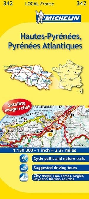 MAPA MICHELIN 342 LOCAL FRANCE HAUTES-PYRENEES Y ATLANTIQUES | 9782067133969 | Librería Castillón - Comprar libros online Aragón, Barbastro