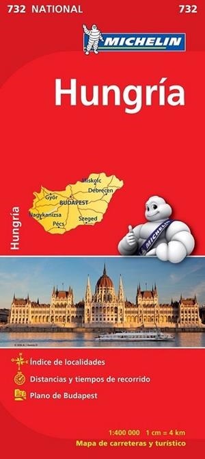 MAPA NATIONAL HUNGRÍA - MICHELIN 732 | 9782067171909 | MICHELIN | Librería Castillón - Comprar libros online Aragón, Barbastro