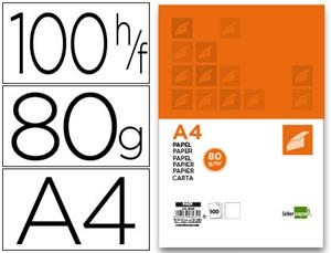 PAPEL A4 80GR 100H BLANCO LIDERPAPEL 28231 | 8423473282315 | Librería Castillón - Comprar libros online Aragón, Barbastro