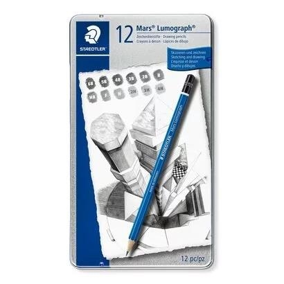 LAPIZ STAEDTLER MARS LUMOGRAPH 12 GRADUACIONES (estuche metálico) | 4007817104729 | Librería Castillón - Comprar libros online Aragón, Barbastro