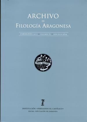 ARCHIVO DE FILOLOGIA ARAGONESA 67 2011 | 977021056200100067 | Librería Castillón - Comprar libros online Aragón, Barbastro