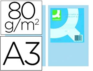 PAPEL COLOR A3 80GR 500H Q-CONNECT CELESTE KF18001 / 72188 | 5705831180017 | Librería Castillón - Comprar libros online Aragón, Barbastro